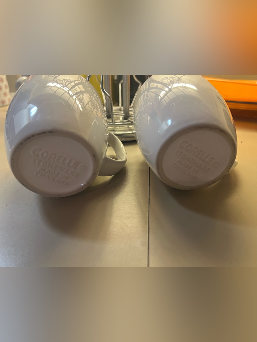 White Ceramic Mug Set - Everyday Dining Mugs - Picture 2 of 5
